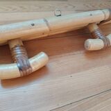 Rattan wall-mounted coat rack