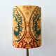 Fabric lampshade with baroque pattern, antique gold leaf design.