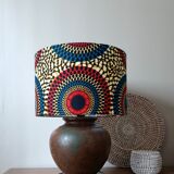 Copper metal floor lamp, chic ethnic wax lampshade.