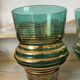 Paire de vases vert émeraude et doré , années 50-60