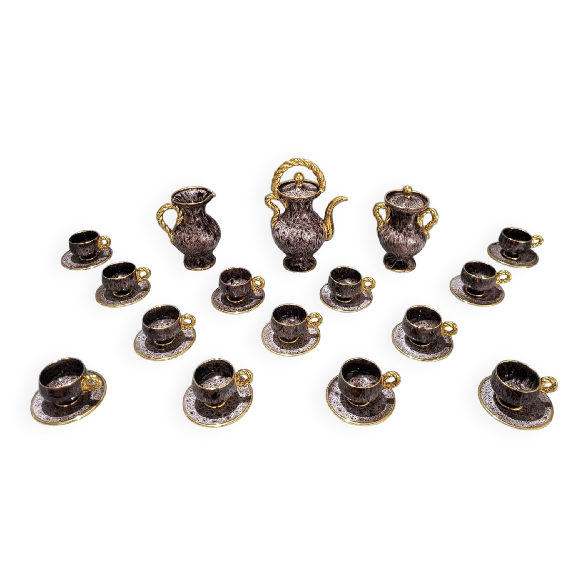 Complete coffee and tea set by Marius Gugie Vallauris Vintage