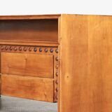 Curved Directors desk in walnut, Italy 1940s