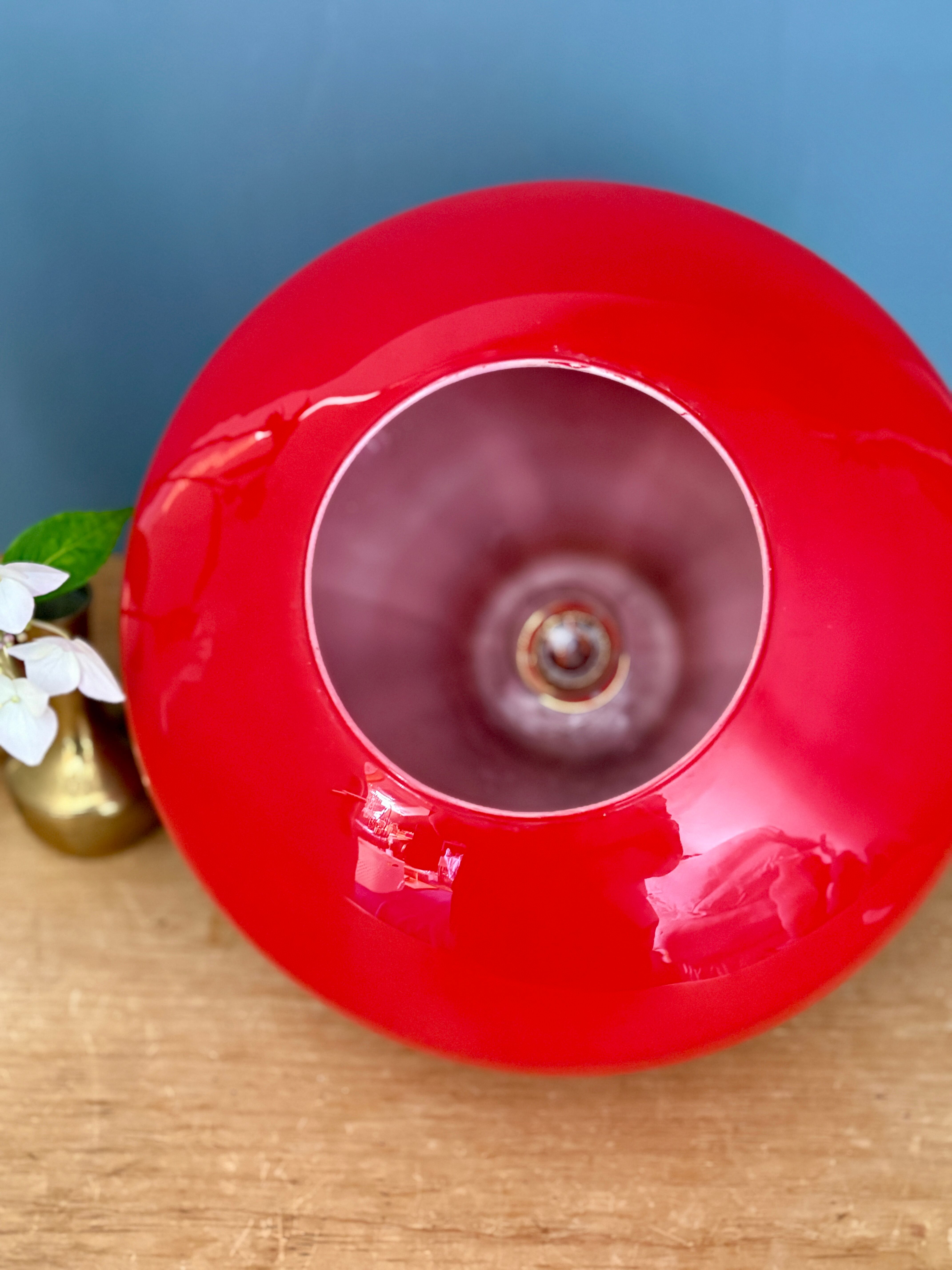 Vintage red opaline suspension globe