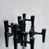 Set of 7 black candle holders designed by Koziol Hommage 2005 Germany