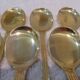12 pelles à glace métal doré décor filets 14,6cm