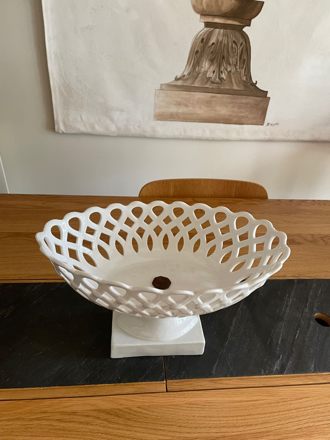 Old white porcelain fruit cup