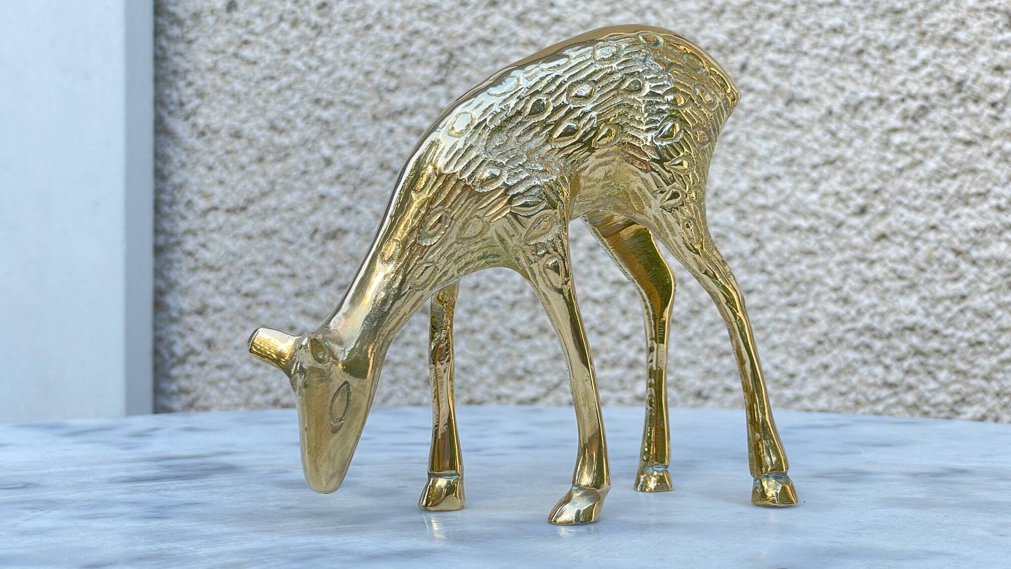 Vintage fawn solid brass animal