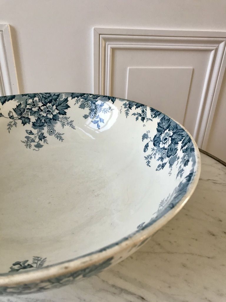Salad bowl in iron sand saint-amand model "marie-louise" 1880 - xixth