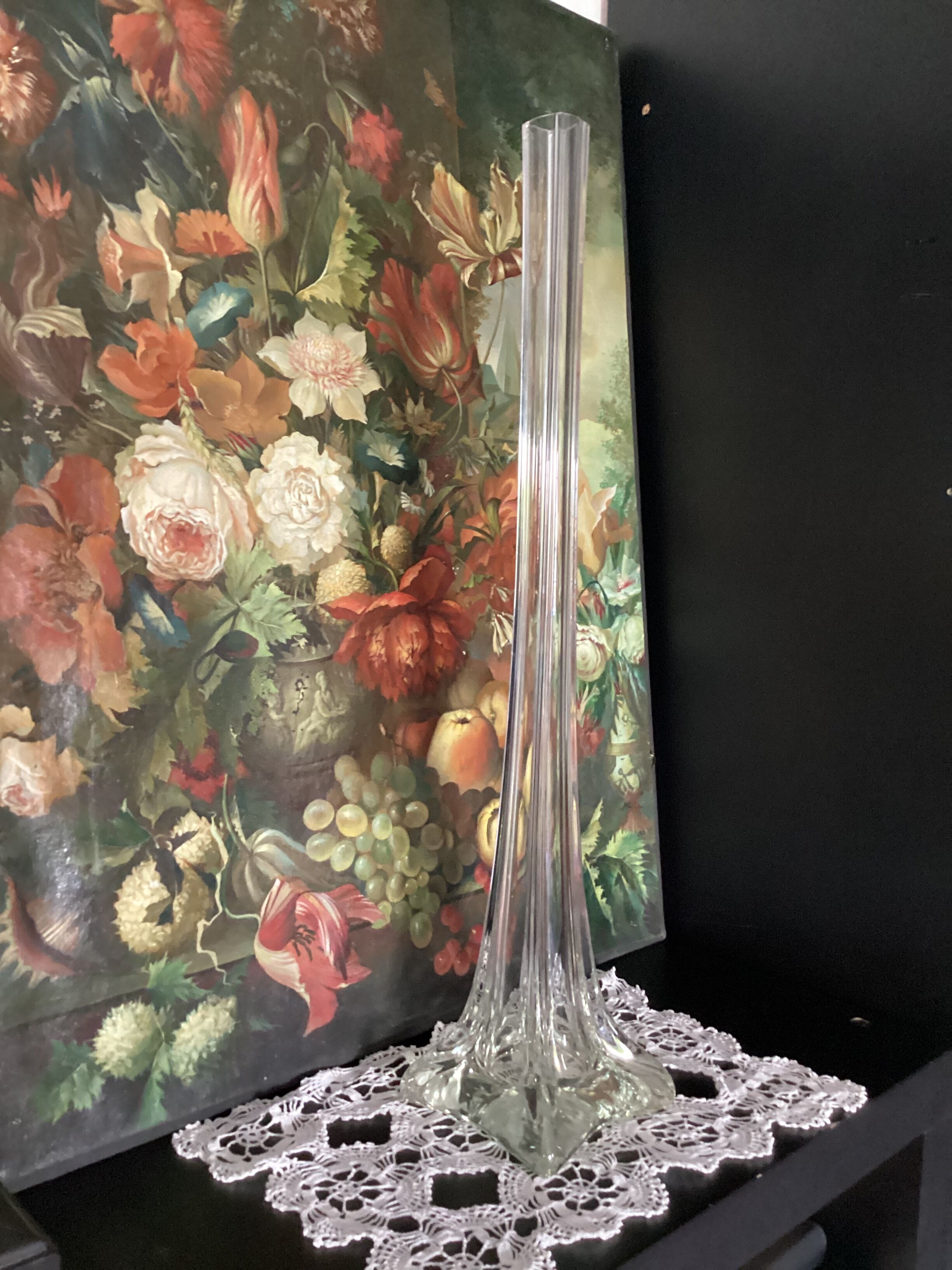 Vintage blown glass soliflore vase dimensions