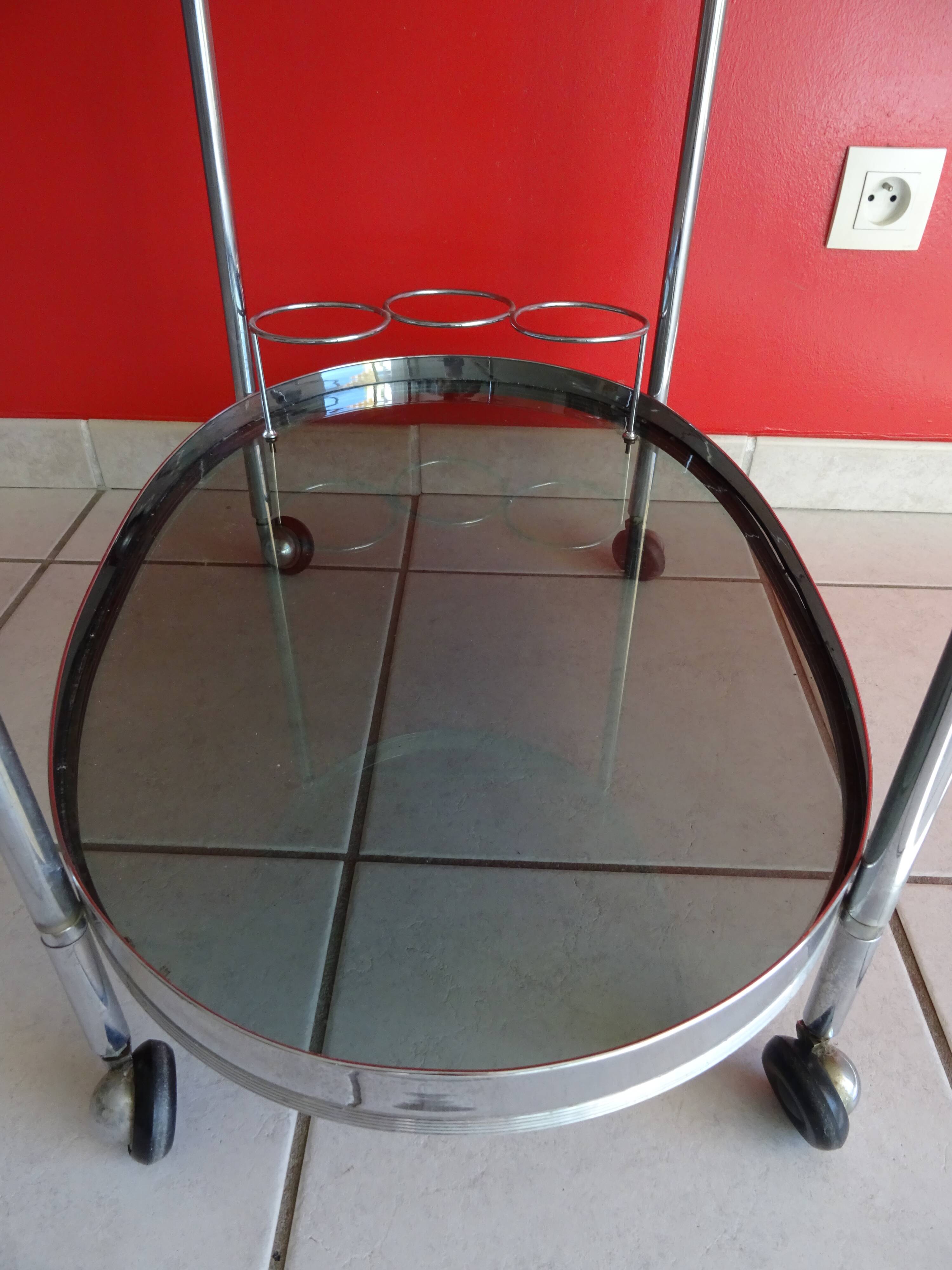 70s design chrome bar trolley