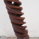 Column in walnut wood twisted in hollow, rustic vintage 60's years height 70 cm