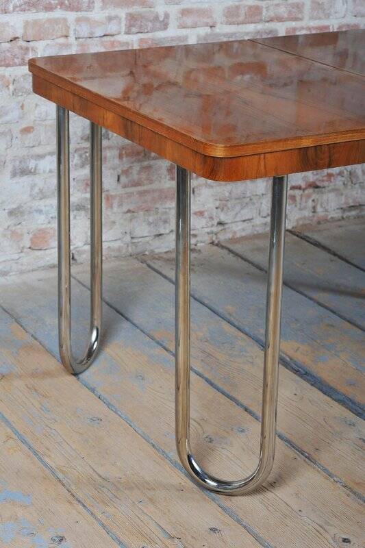 Bauhaus Oak Foling Table by J. Halabala for UP Zavody, Czech, 1930s