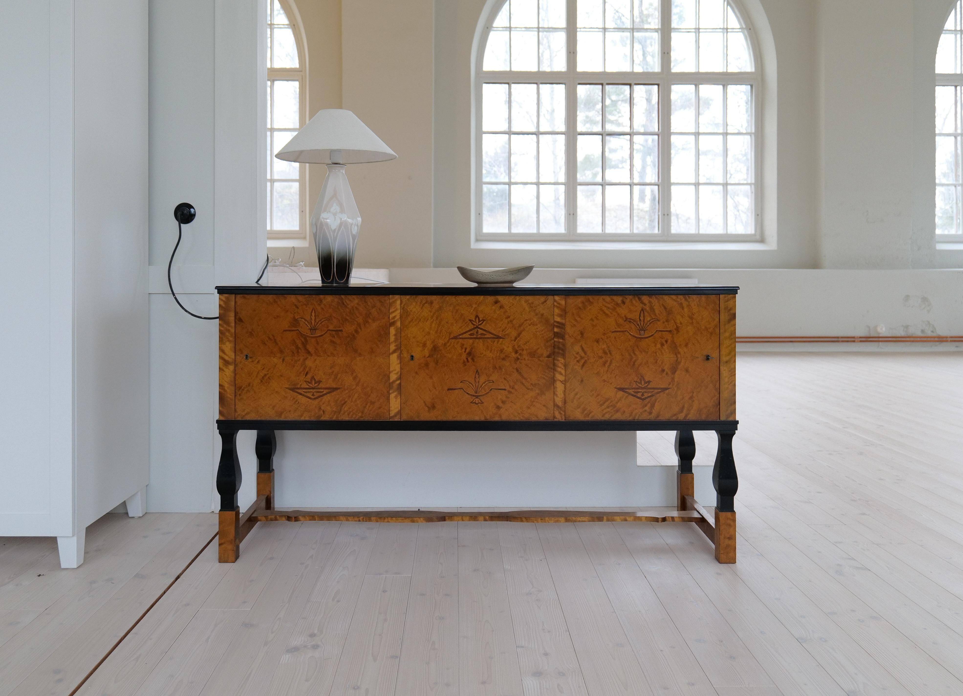 Art Nouveau ceramic table lamp Rörstrand Sweden, 1900