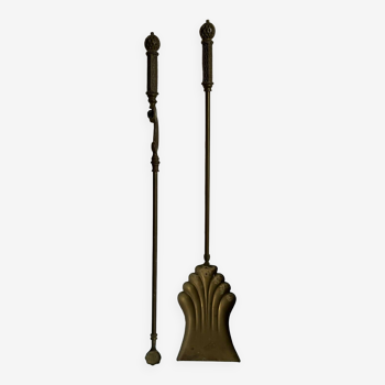 Antique brass fireplace accessories