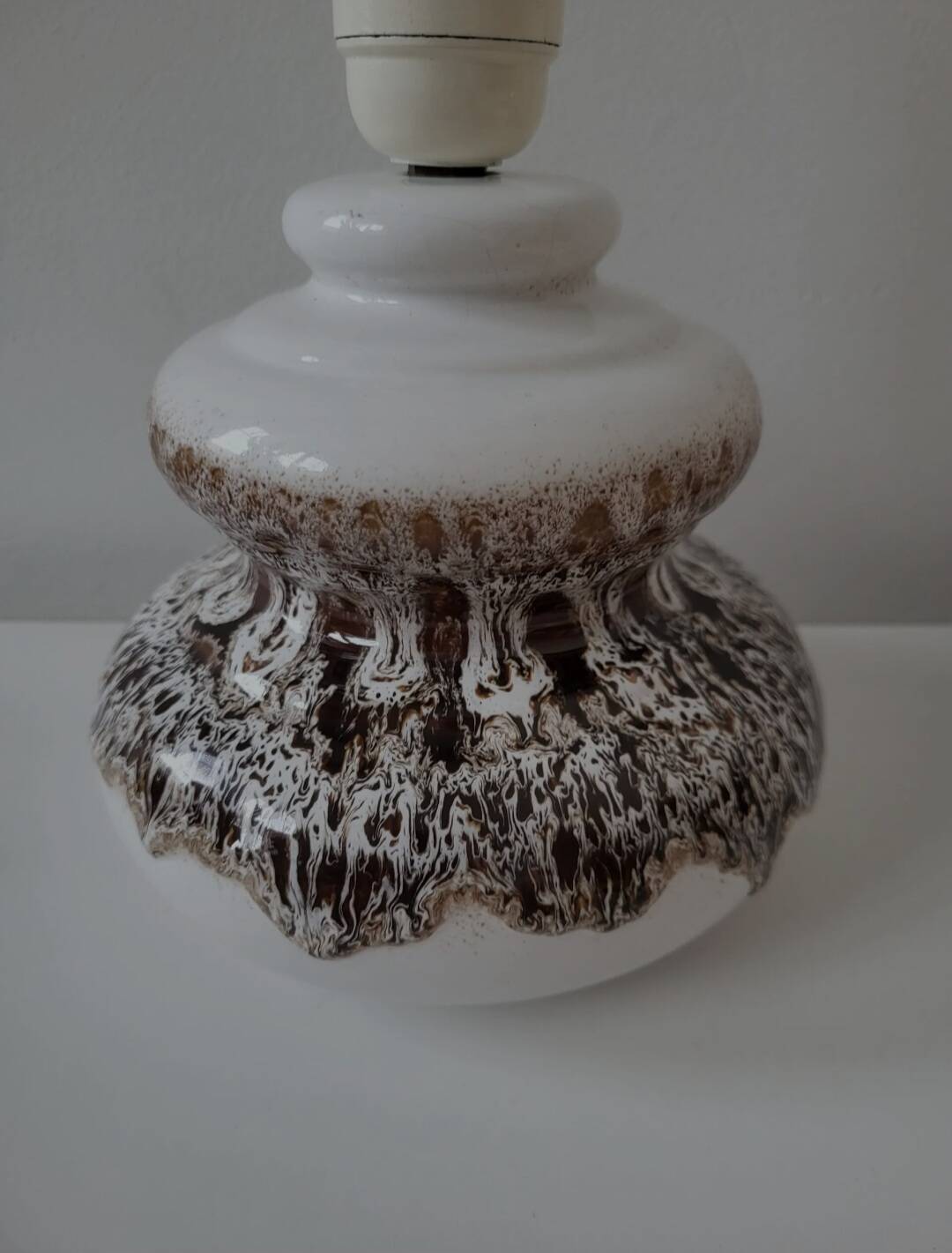 Vintage Fat lava tafellamp met bruintinten, jaren 1970