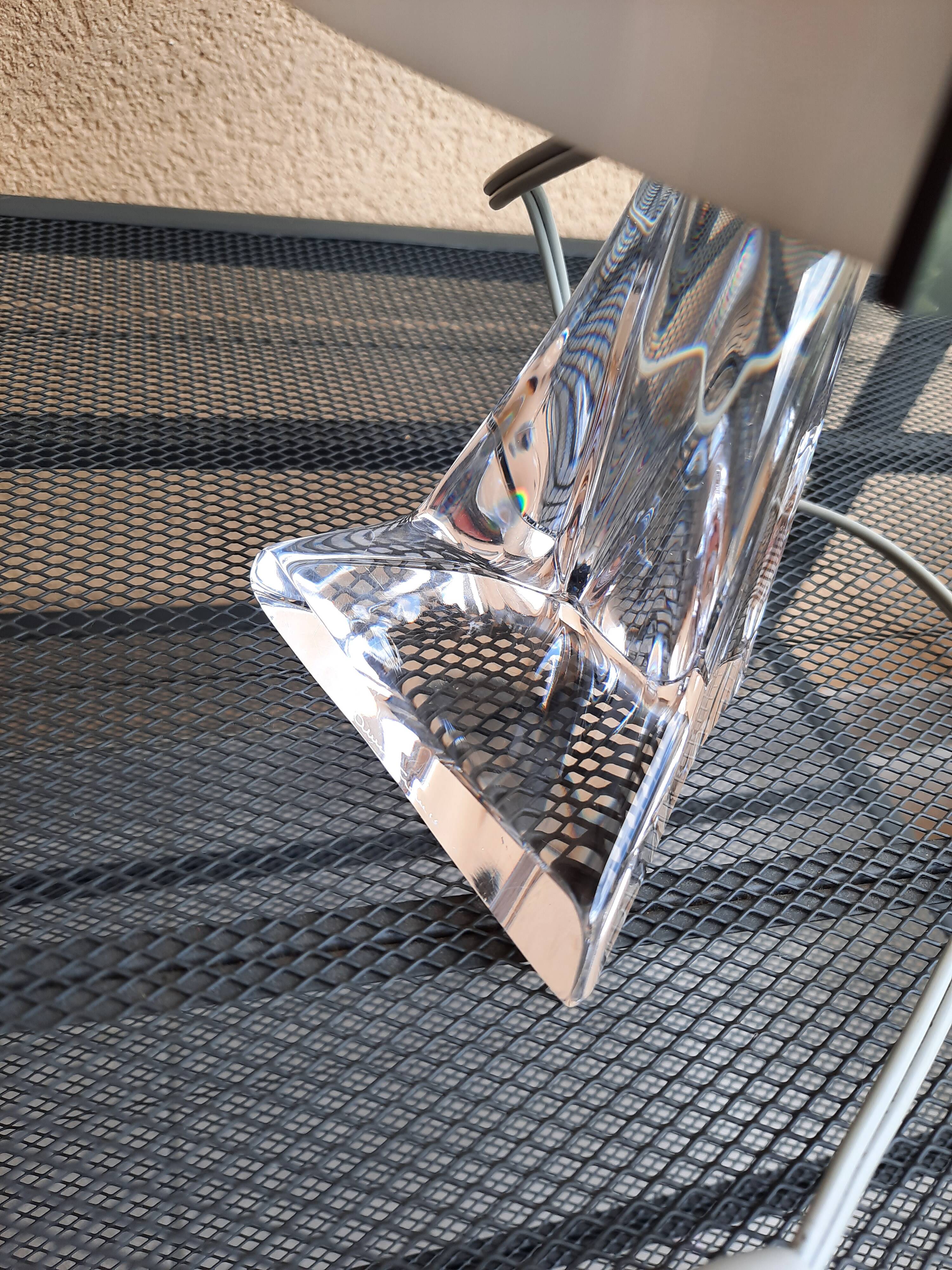 Design lamp, vintage, daum crystal and plexiglass, works - excellent condition-