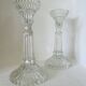 Pair of molded glass candle holders