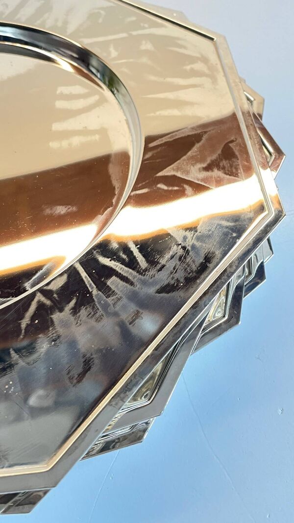 6 Plats Sous ASSIETTES Métal Argenté VINTAGE