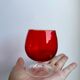 Set of 9 glasses with colored feet in blown glass 50s