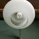 Early 20th century art deco wall lamp with brass bracket and opaline glass shade