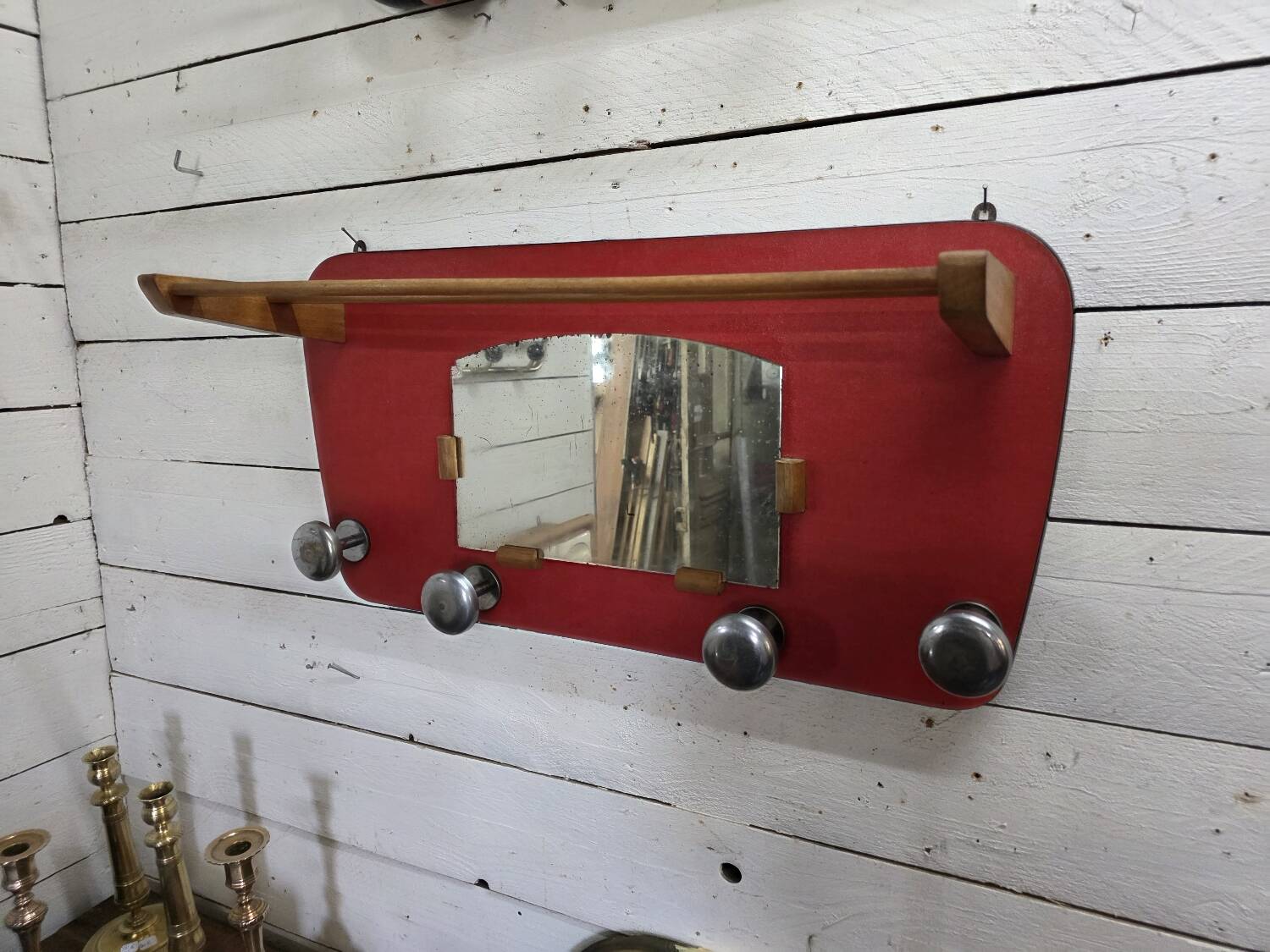 Vintage wall coat rack from the 60s