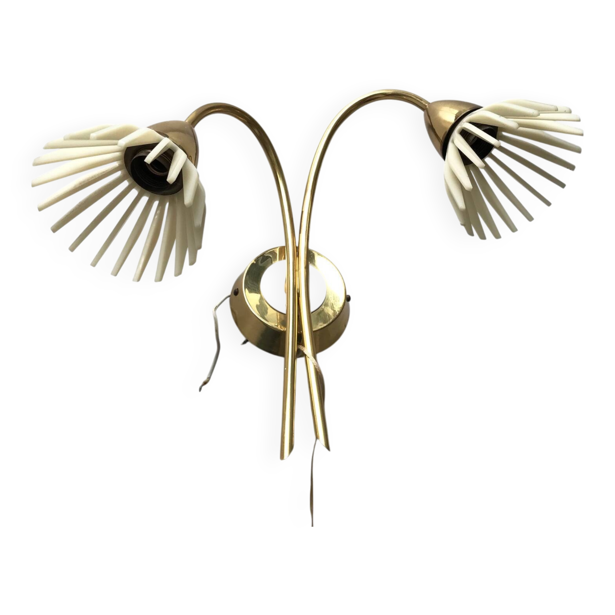Applique fleurs laiton 1960