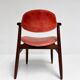 Red colored leather cowhorn chair, 1970s