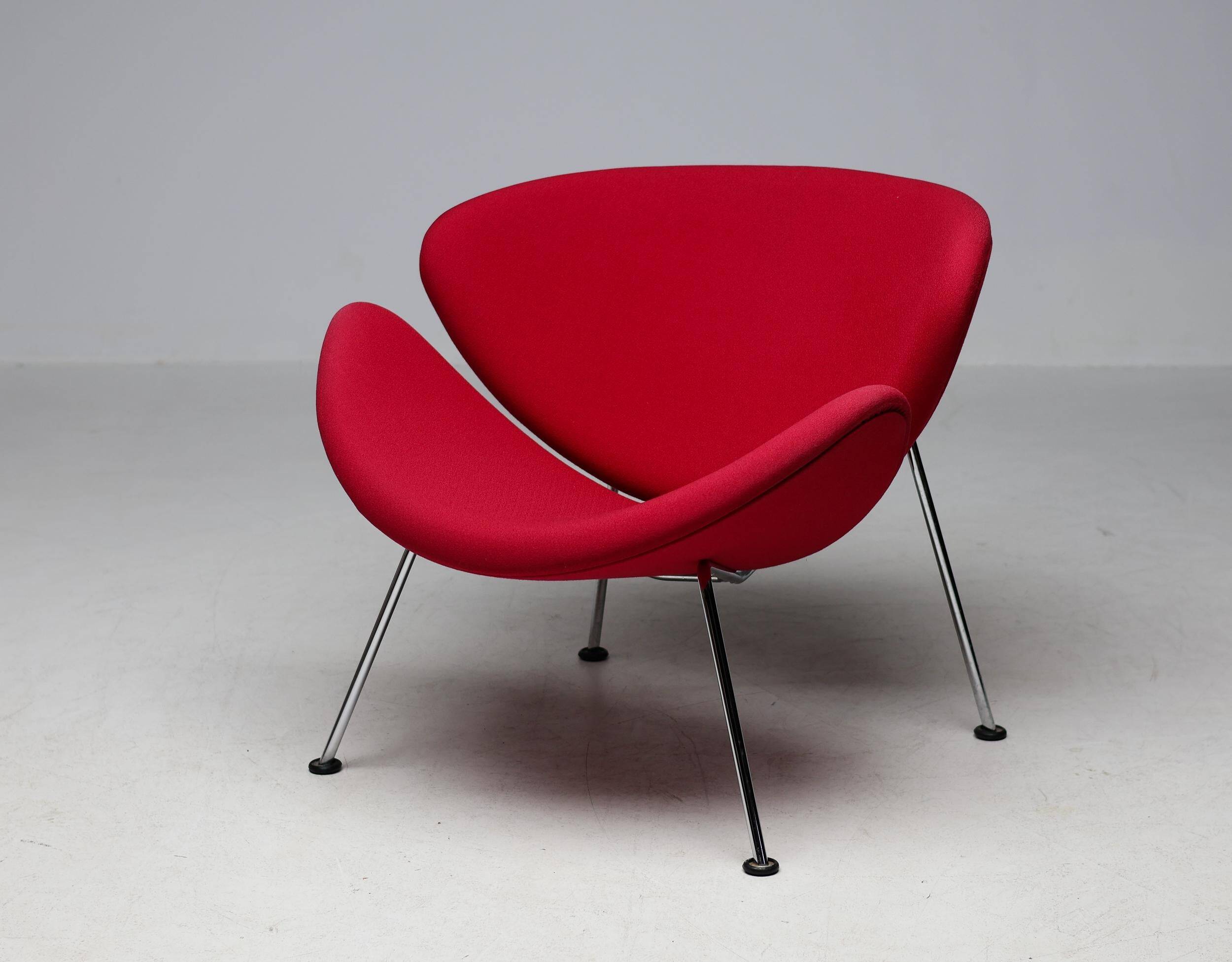 Mid-century modern chair with red and orange slices by Pierre Paulin