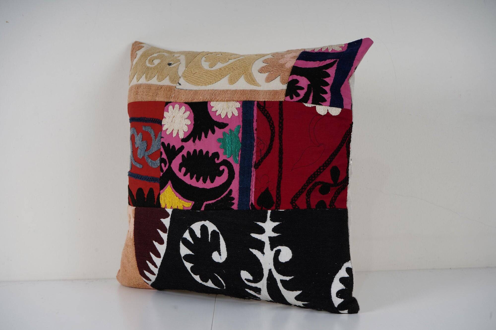 Vintage embroidered cushion cover 46x48 cm