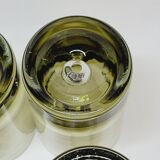 4 vintage whiskey glasses in smoked glass bubble design tapio wirkkala?