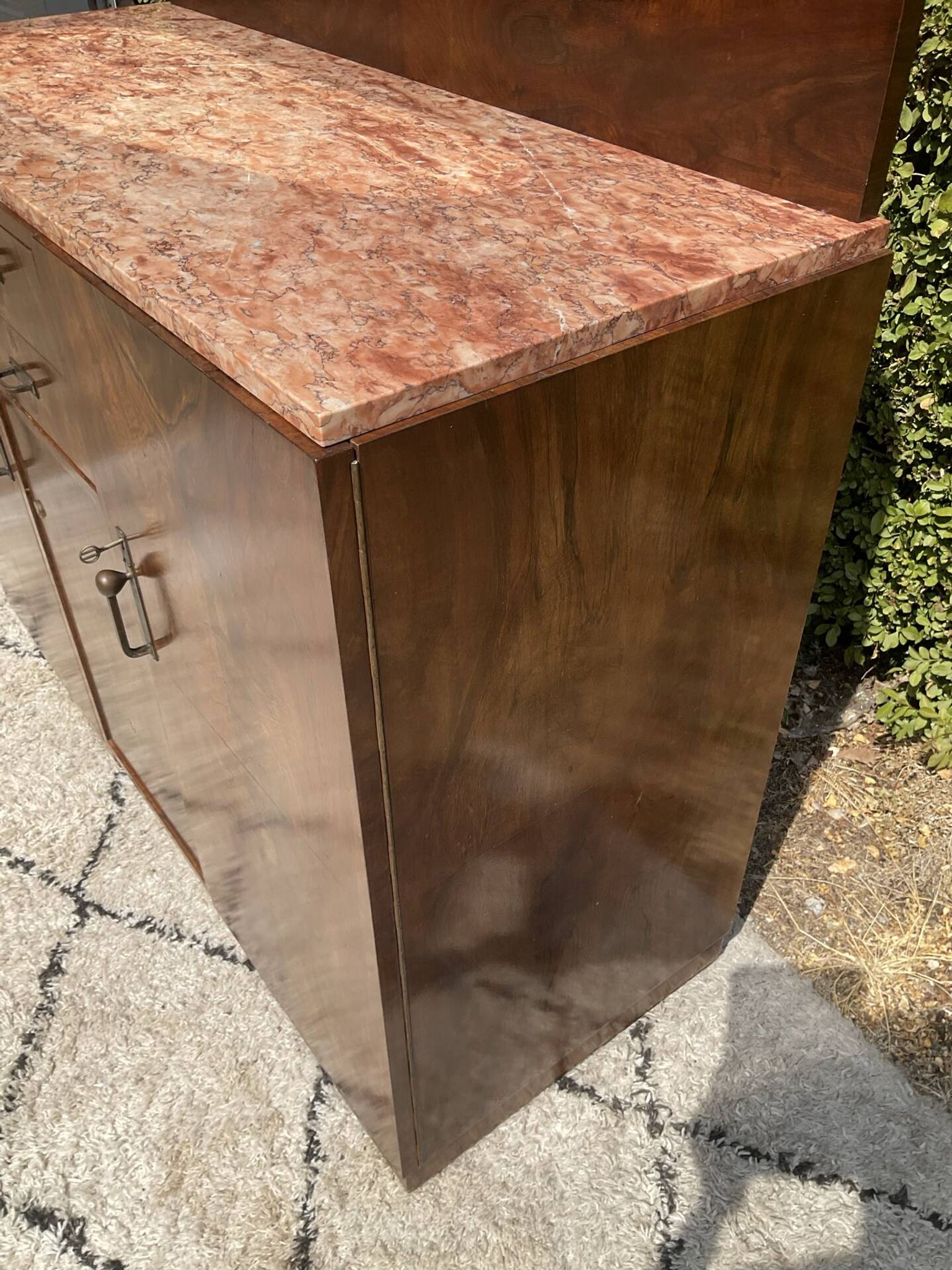 Vintage Art Deco walnut furniture from the 1940s-50s.