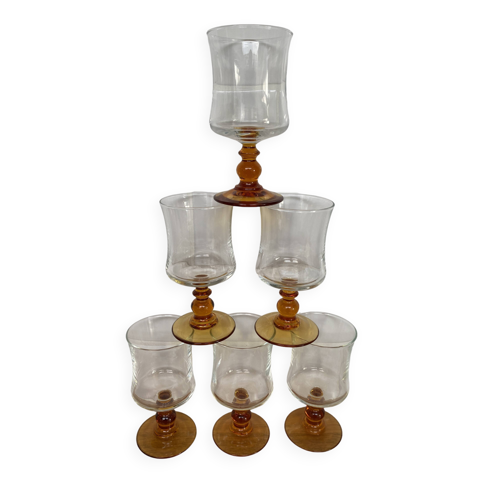 Set of 6 Luminarc white wine glasses, Antique model