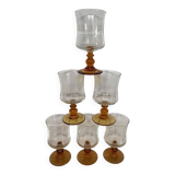 Set of 6 Luminarc white wine glasses, Antique model