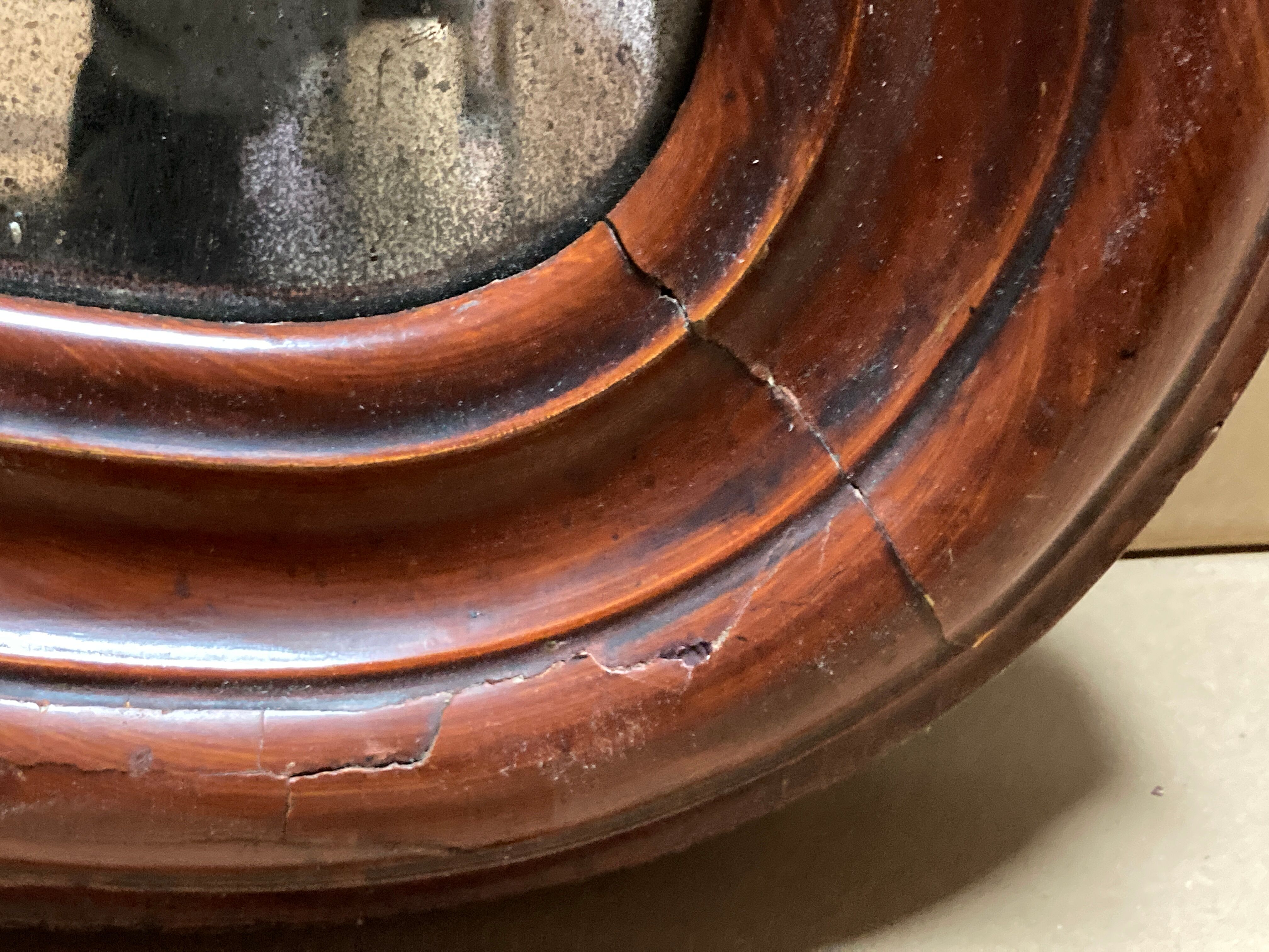 Louis Philippe organic curved wavy distressed mirror, ca 1880