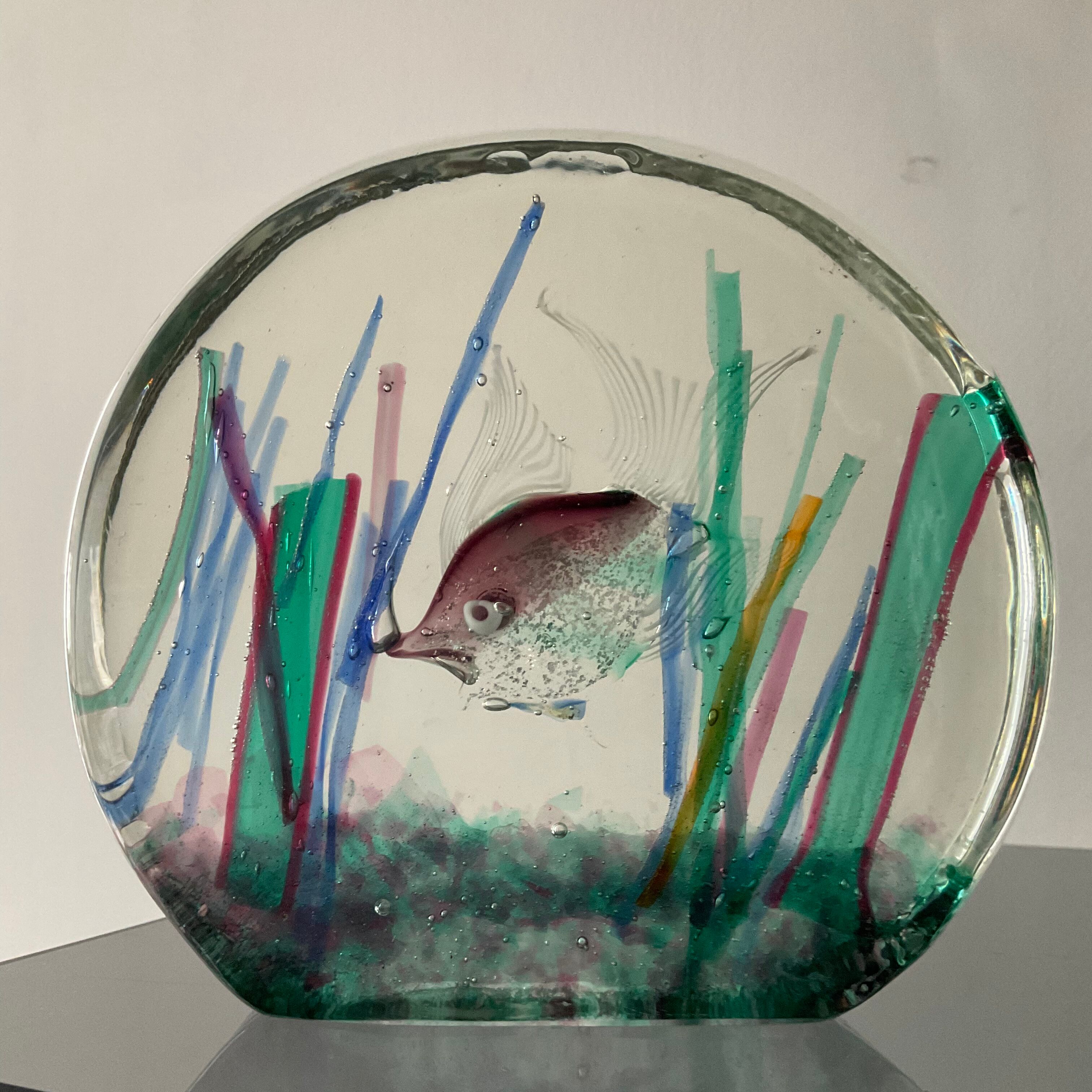 Paper press Murano aquarium vintage glass paste