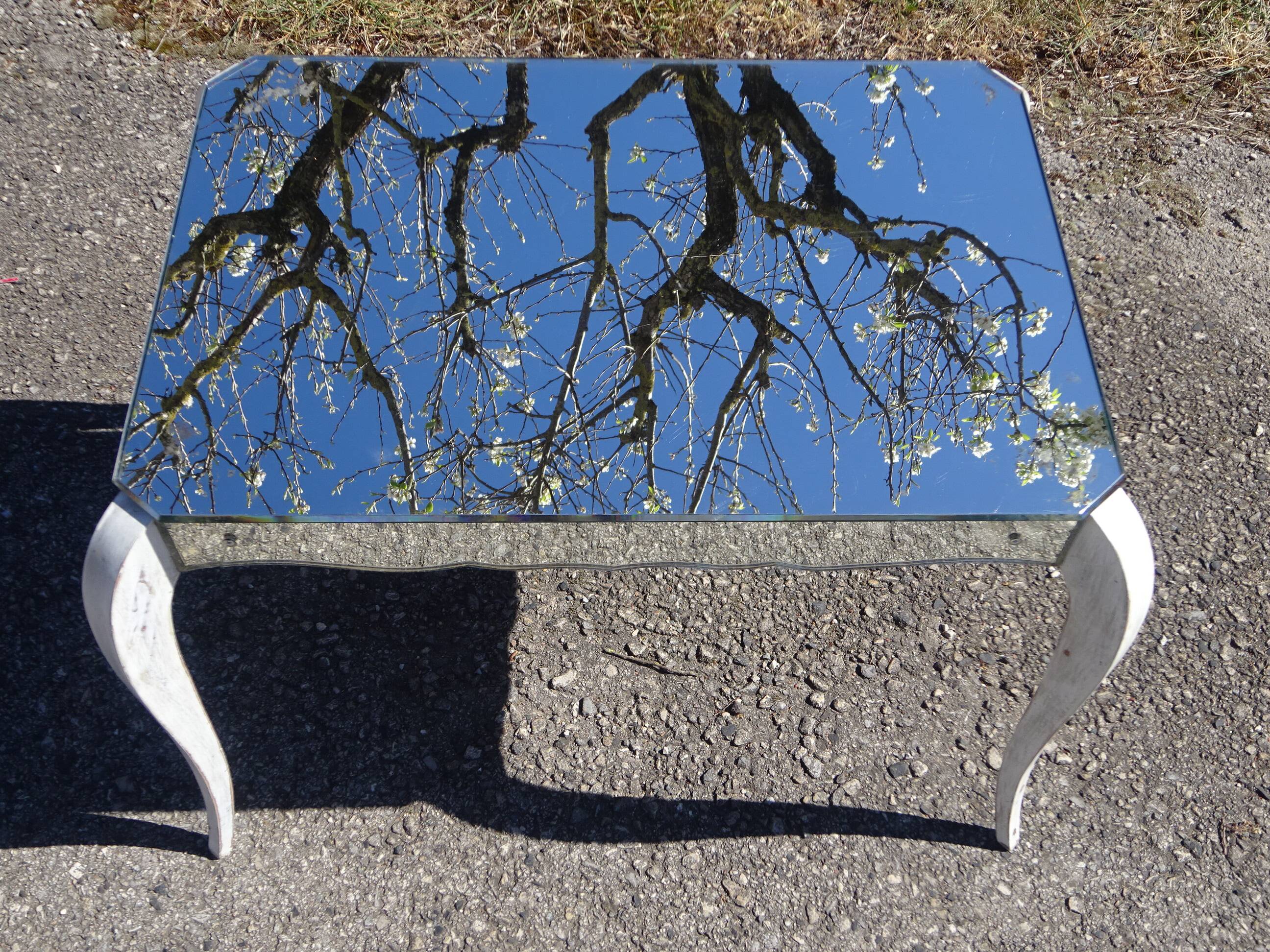 Mirror glass coffee table