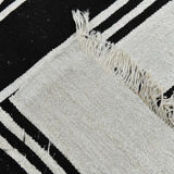 Tapis de chanvre blanc et noir 6x13, 202x404cm