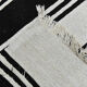 6x13 White & Black Hemp Carpet, 202x404Cm