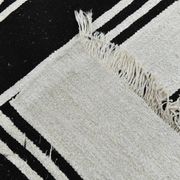 Tapis de chanvre blanc et noir 6x13, 202x404cm
