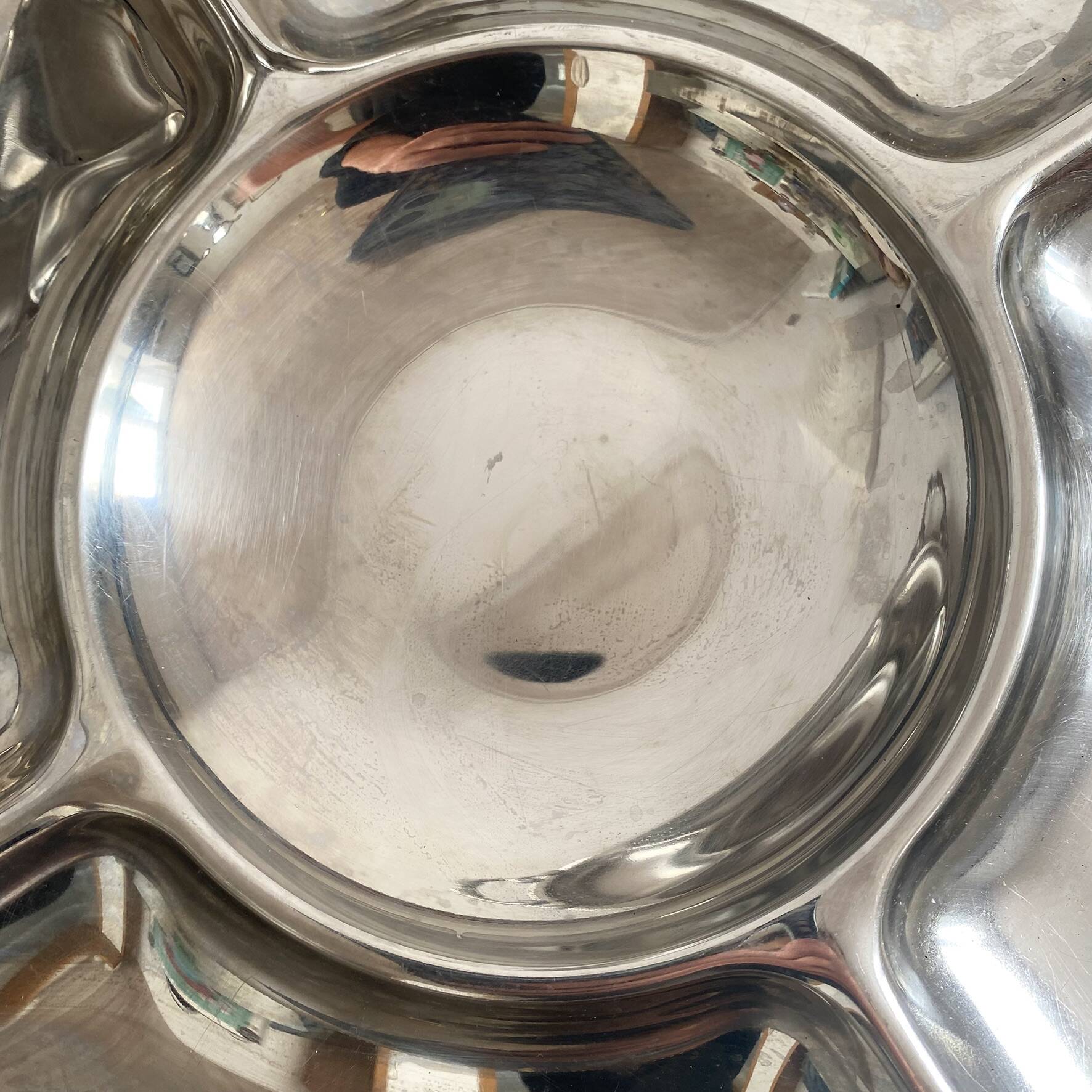 Stainless steel dish Jean Couzon with fish handles