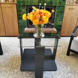 Art deco coffee table in wood and glass