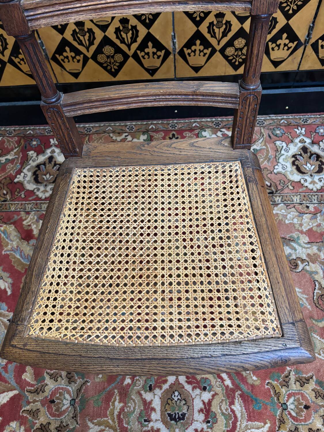 4 Louis XIII style caned chairs
