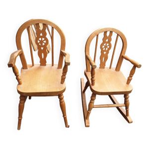 2 fauteuils enfants bois
