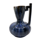 Blue ceramic pitcher