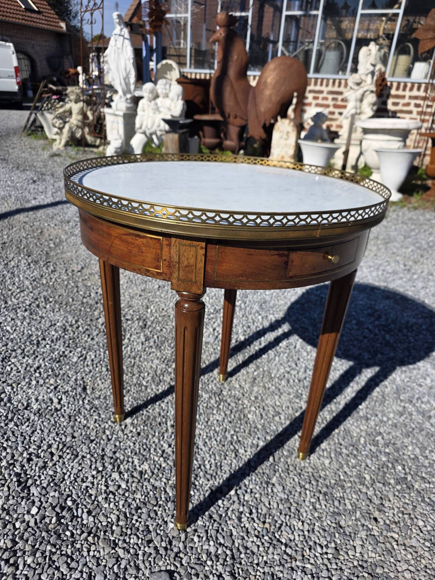 Louis XVI style bouillotte table in mahogany