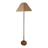 Scandinavian floor lamp 1960, wood and brass
