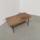Table basse osier tressé et métal 1960