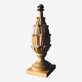 Large carved wooden lamp
