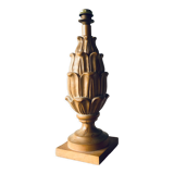 Large carved wooden lamp