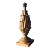 Large carved wooden lamp